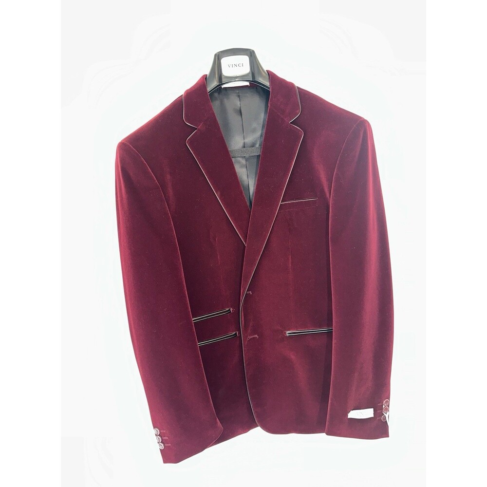 VINCI Philosophy Red Men’s Blazer Jacket Slim Fit  Brand New With Cover